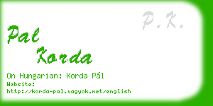 pal korda business card